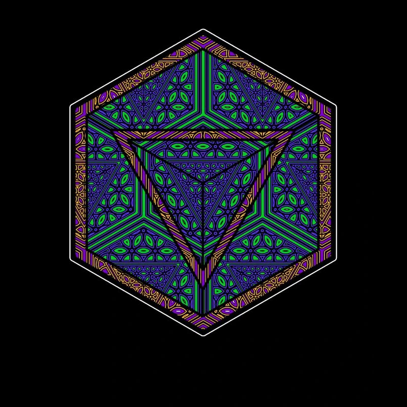 Mandala Kaléidoscope Motif Triangle Psychédélique