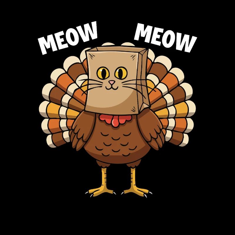 Dinde Chat Thanksgiving Récolte d’automne