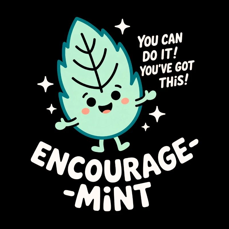 Encourage-Mint Cute Pep Talk Leaf Pun