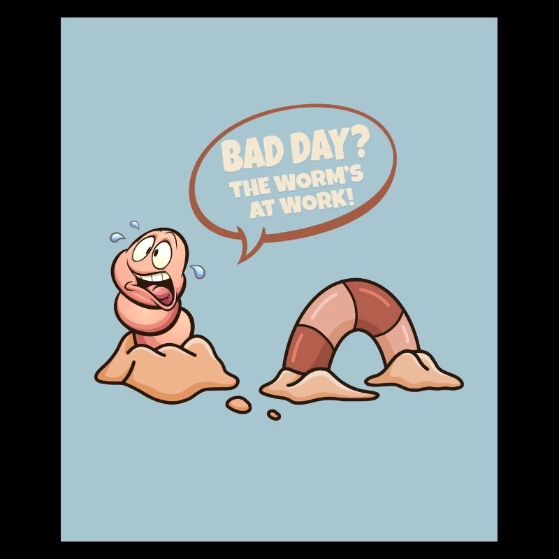 Worm at Work – Bad Day Cartoon