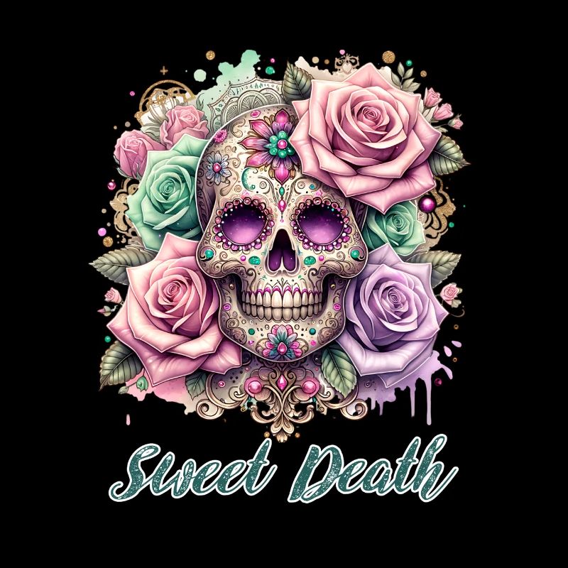 Flowers Skull Beauty Bloom