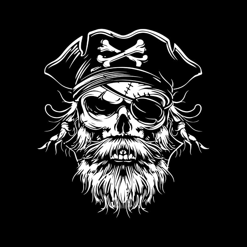 Pirate Skull Beard Captain