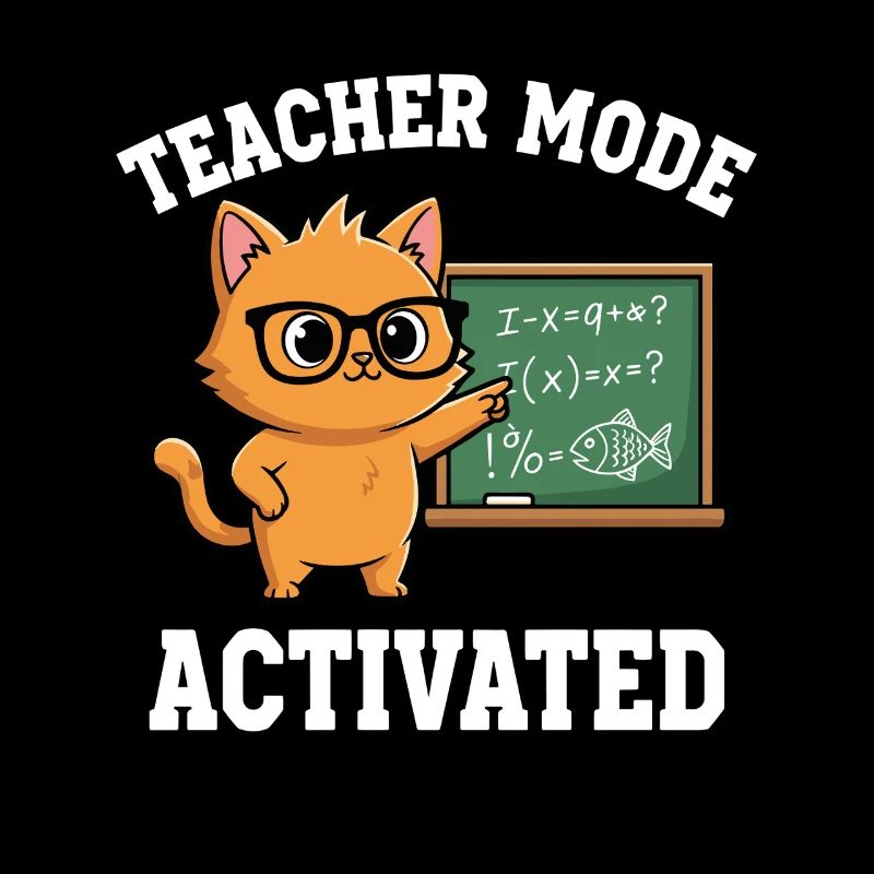 Mode professeur activé Chat enseignant Déclaration drôle
