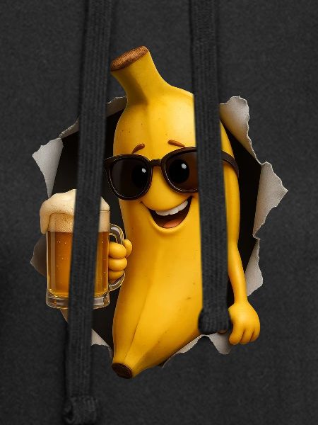 Bananenheld mit Bierglas