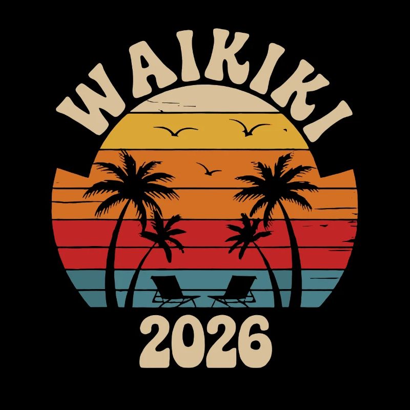 Retro Sunset Palm Trees 2026