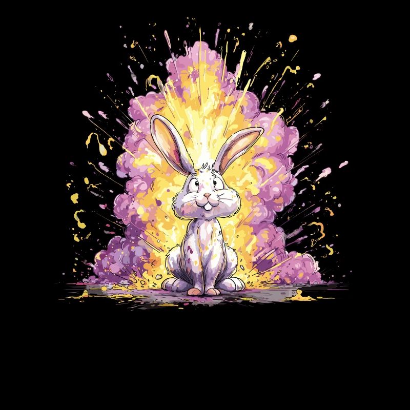 Illustration du lapin explosion en couleur