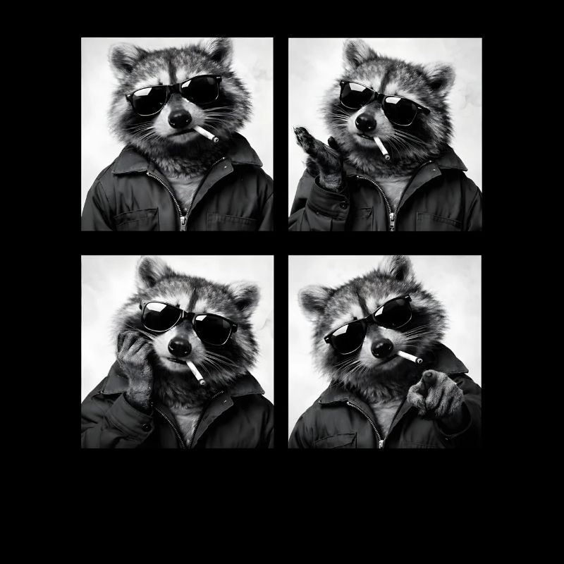 Waschbär Noir Vierfach: Sonnenbrille Zigarette