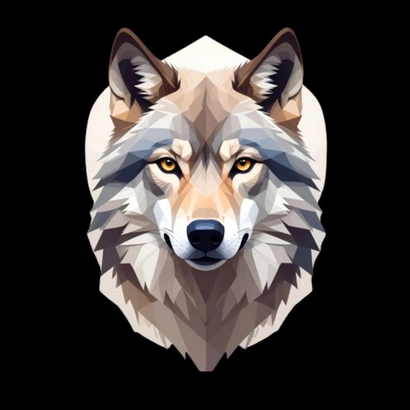 Geometric Wolf Head
