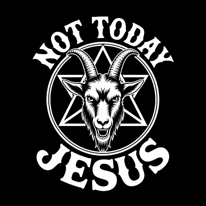 Gothic goat head with pentagram