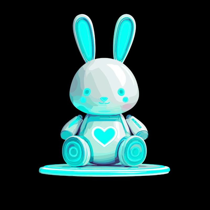 Glowing bunny robot with heart