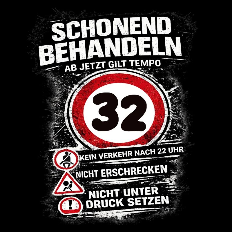 Traitez doucement Panneau de circulation 32 anniversaire
