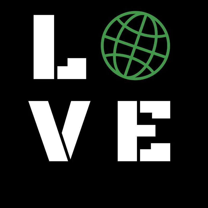 Love Globe Minimalist Typography Graphic