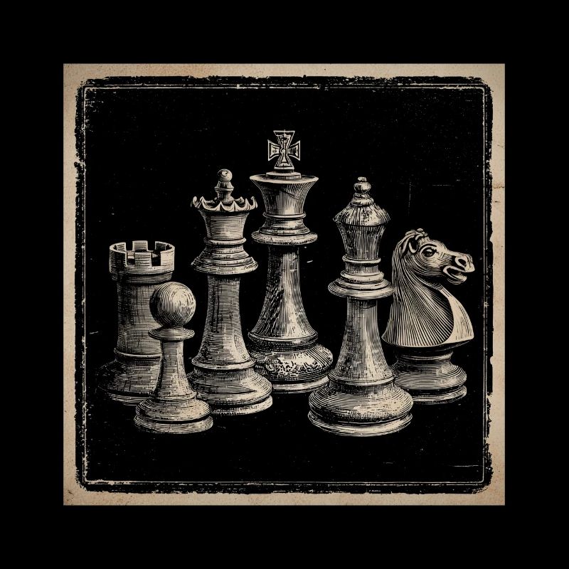 Conception vintage d’échecs pour les amateurs d’échecs classiques