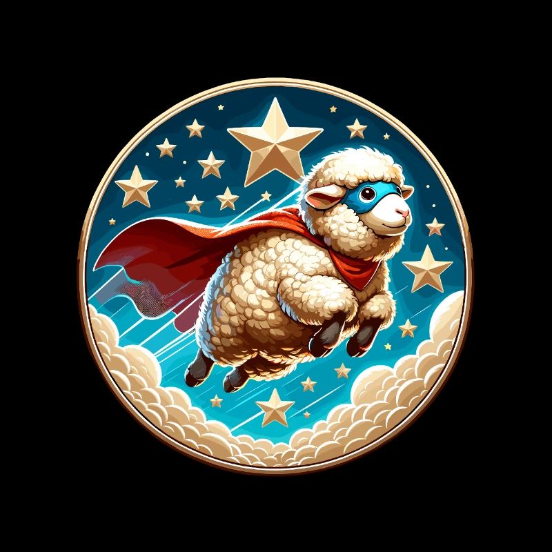 Schaf Superheld Schäfchen Wolle Held