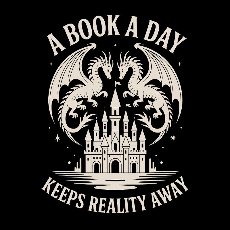 Dragon Fantasy Book Reader Funny Reading Nerd