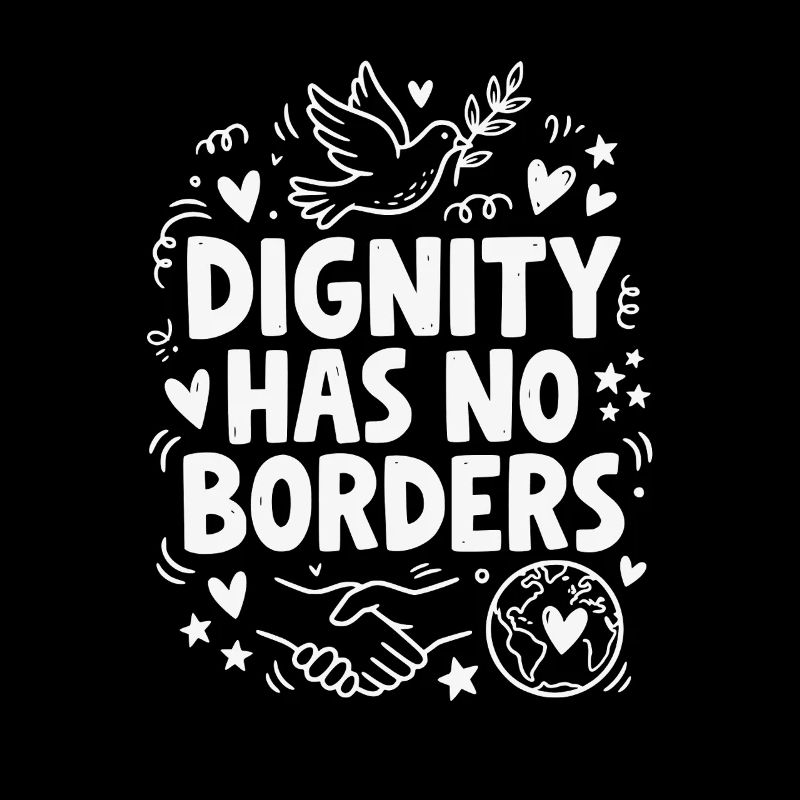 Human Rights Retro Dignity Has No Border Statement