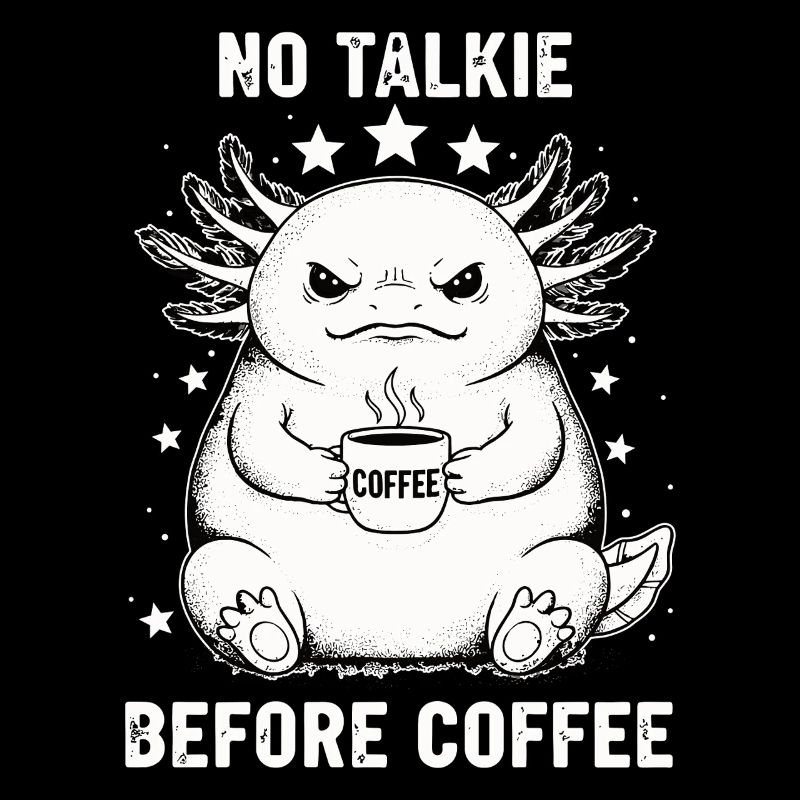 Pas de conversation devant un axolotl amateur de café