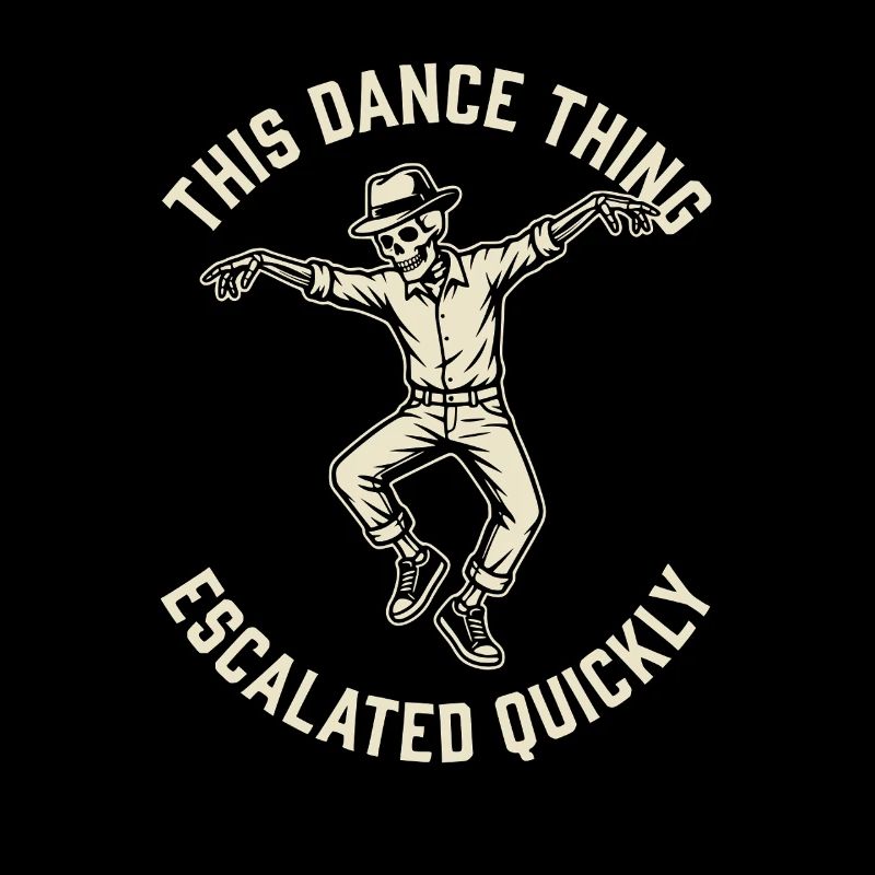 Cette histoire de danse a vite dégénéré. Squelette drôle.