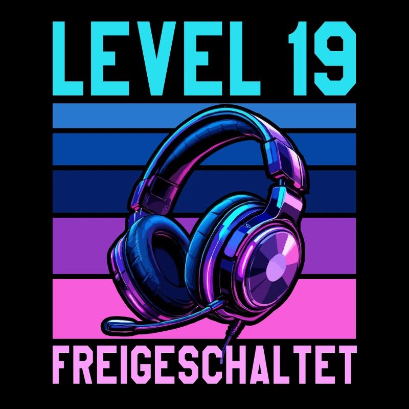 19. Geburtstag Junge Mädchen Gamer Level 19