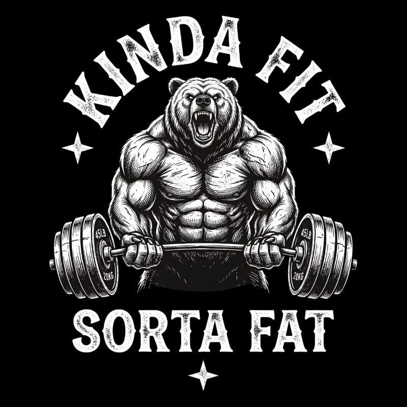 Kinda Fit Sorta Fat Bear Weightlifting