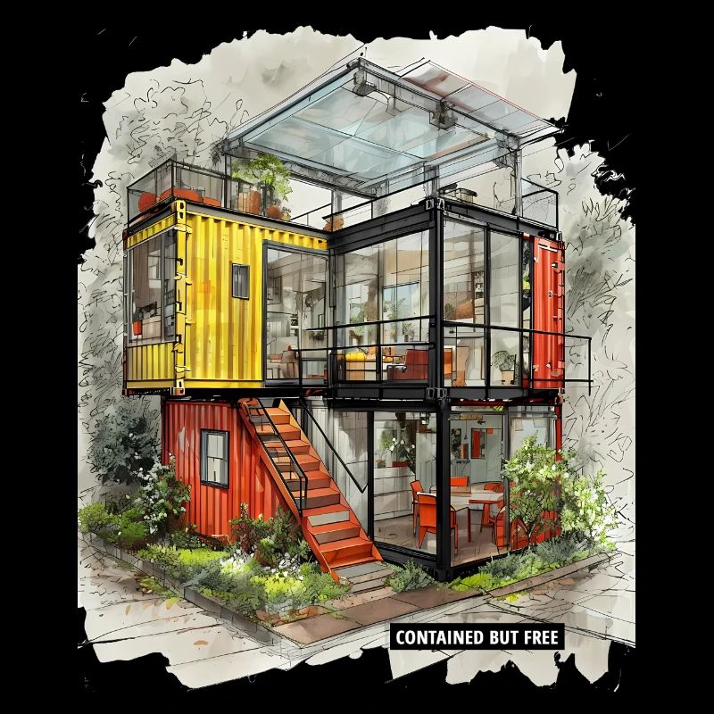 CONTAINED BUT FREE – Moderne Shipping Container Art