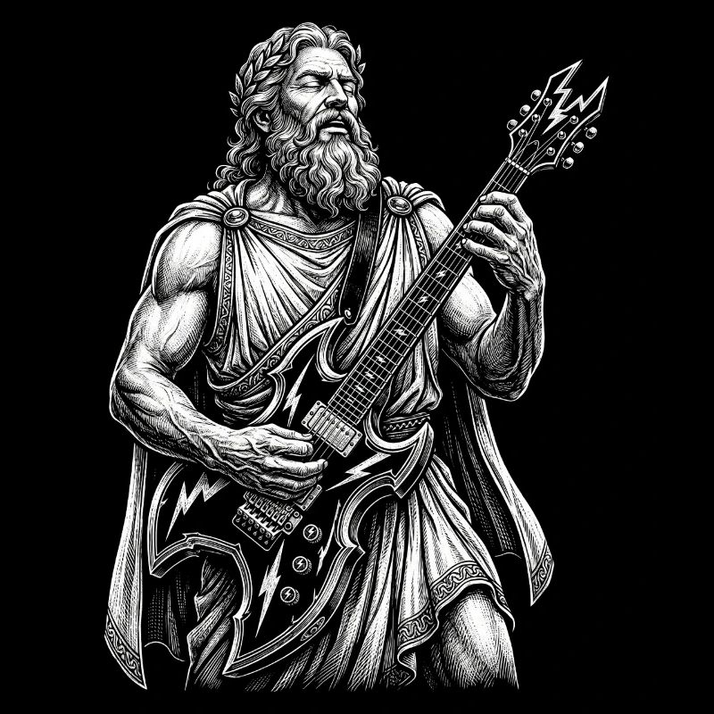 Zeus plays guitar