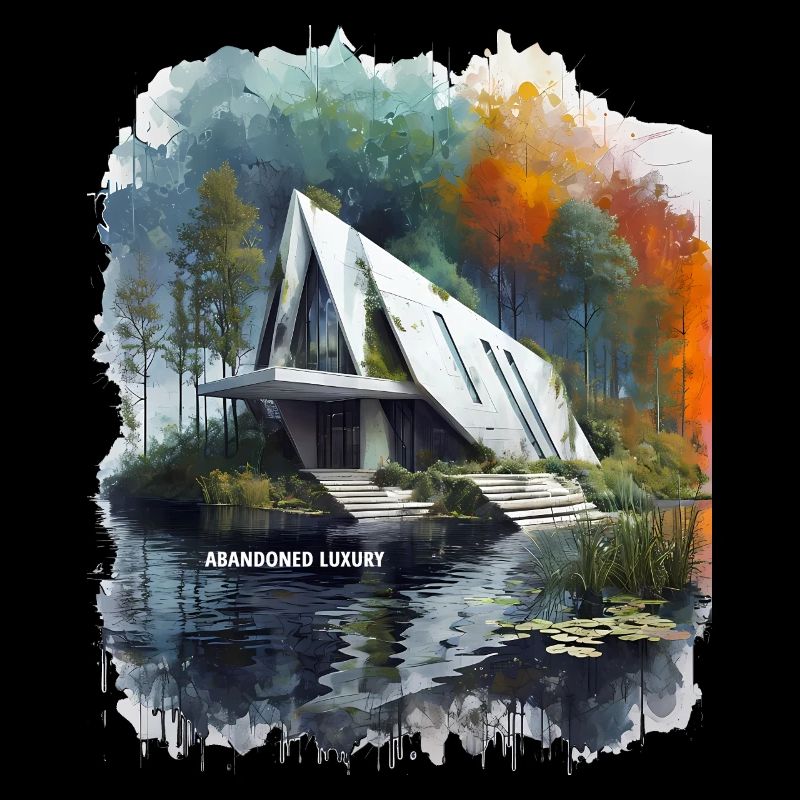 ABANDONED LUXURY - Modern A-Frame Ruins Sketch