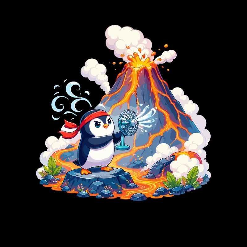 Lava-Pinguin mit Ventilator