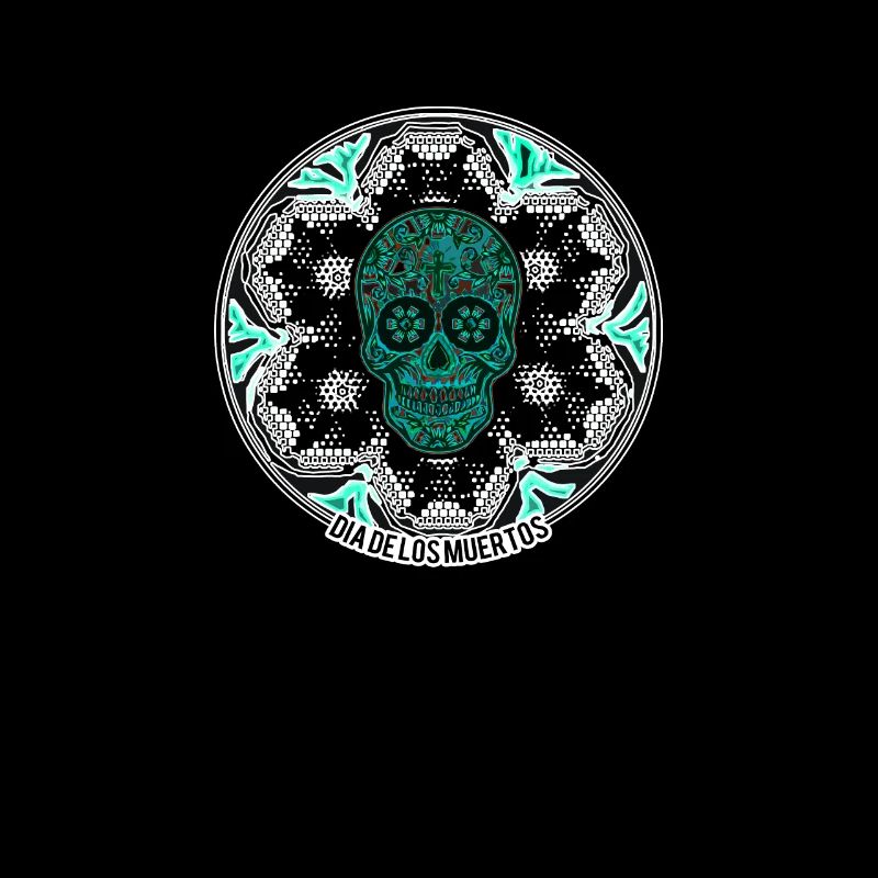 Suger Skull Dia de Muertos Geometrie Muster LSD