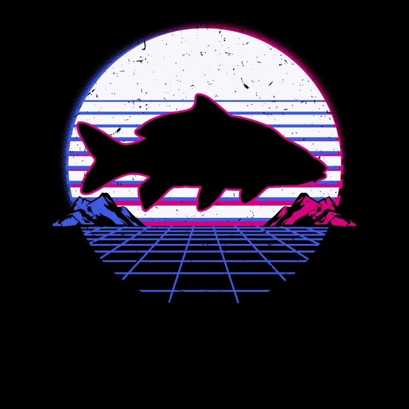 Retro Vintage Retrowave Carp Fish