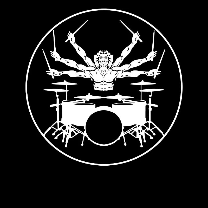 Drummer with 6 arms - percussion drumsticks