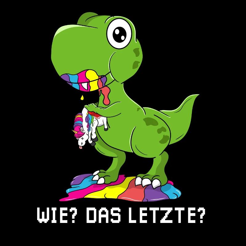 Wie das letzte Einhorn T-rex isst Einhorn Dino