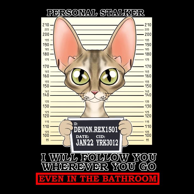 Devon Rex Cat I Cat Lover I Personal Stalker