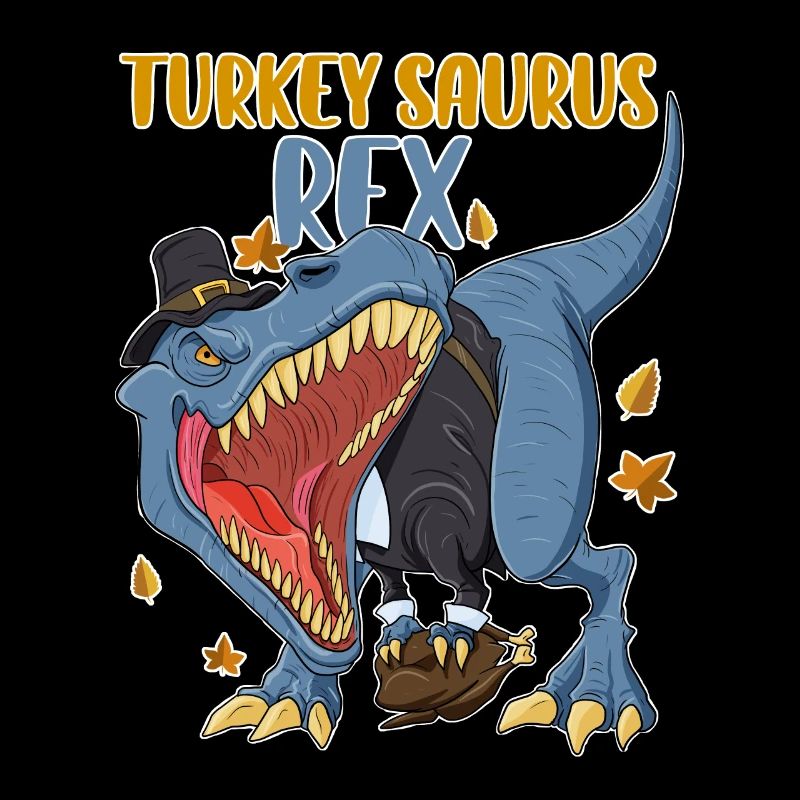 Turkey Saurus Rex I TRex Pilgrim Hat I Dinosaur
