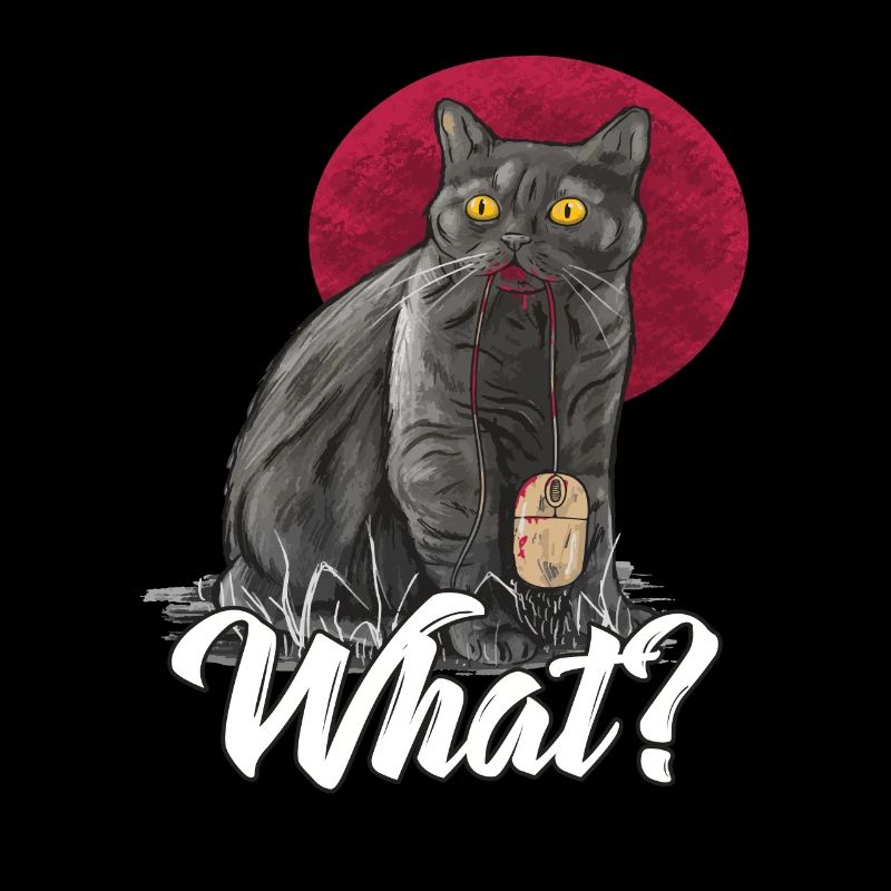 Cat with trapped computer mouse - What?