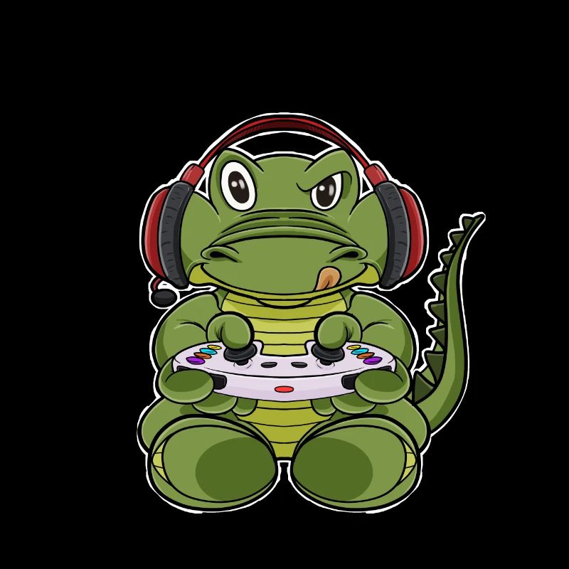 Crocodile With Gaming Controller I Funny Gaming I
