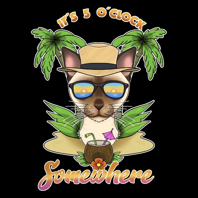 It Is 5 OClock Somewhere Drinking Burmese Cat