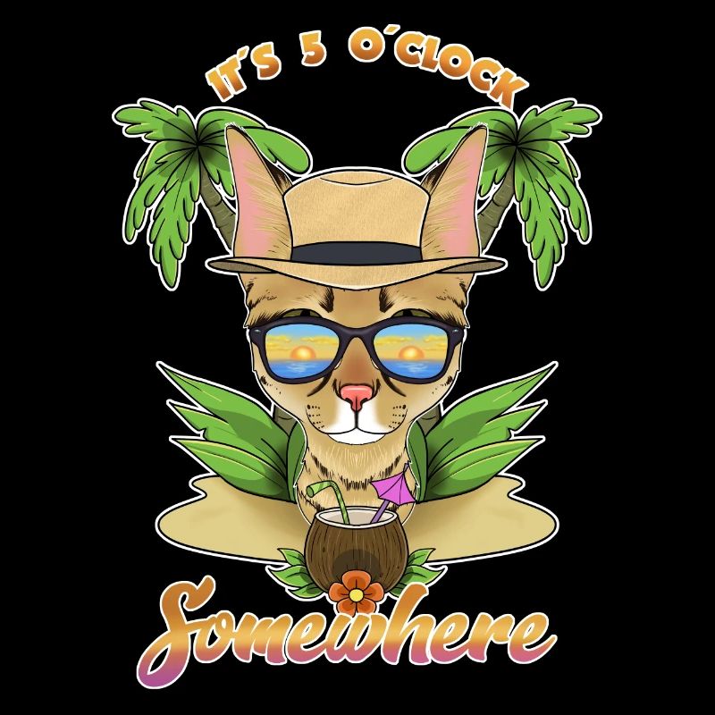 It Is 5 OClock Somewhere Drinking Savannah Cat