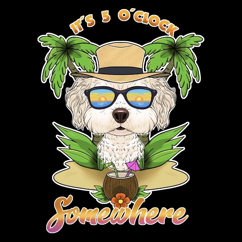 It Is 5 OClock Somewhere Drinking Bichon Frise