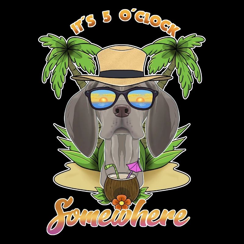 It Is 5 OClock Somewhere Drinking Weimaraner