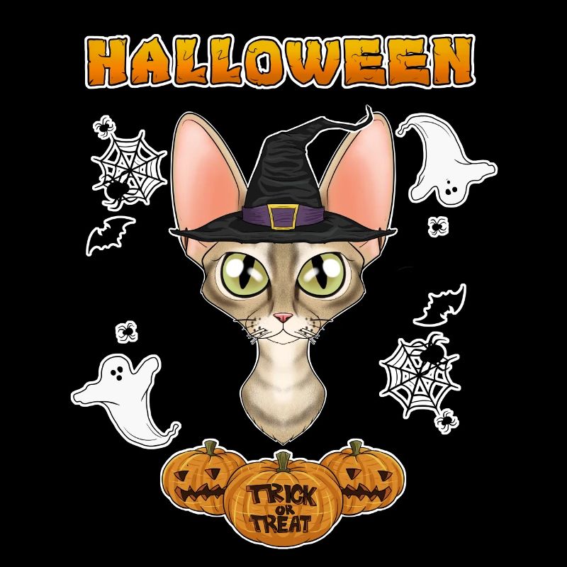 Devon Rex Cat Lover I Happy Halloween