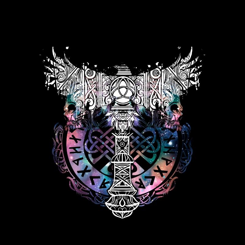 Thor Hammer Raven Mjölnir Rune Viking Galaxy