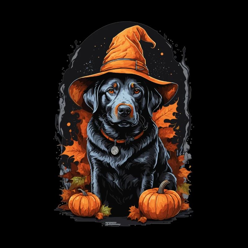 Labrador avec chapeau de sorcière Halloween Labrador