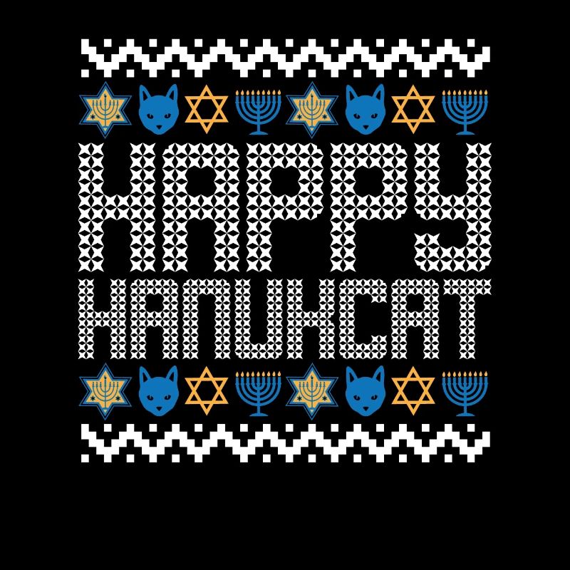 Joyeux Hanukcat Hanoukka Chat de Noël Juif Laid