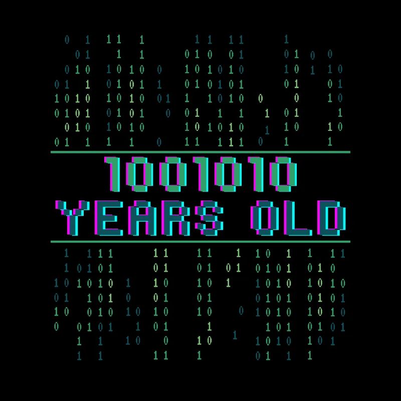 74. Geburtstag 74 Jahre alt Binärcode Coder