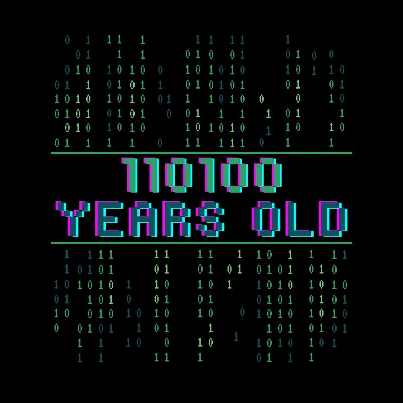 52. Geburtstag 52 Jahre alt Binärcode Informatik