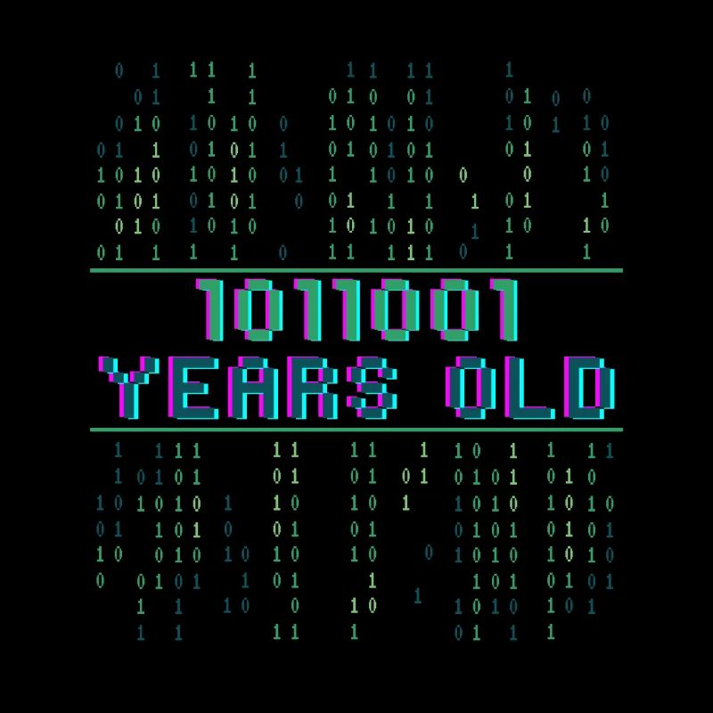 89. Geburtstag 89 Jahre alt Binärcode Informatik