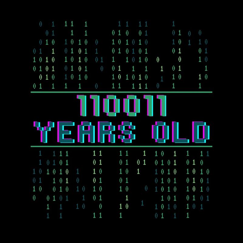 51. Geburtstag 51 Jahre alt Binärcode Coder