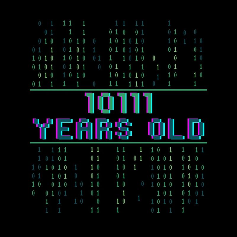 23. Geburtstag 23 Jahre alt Binärcode Informatik