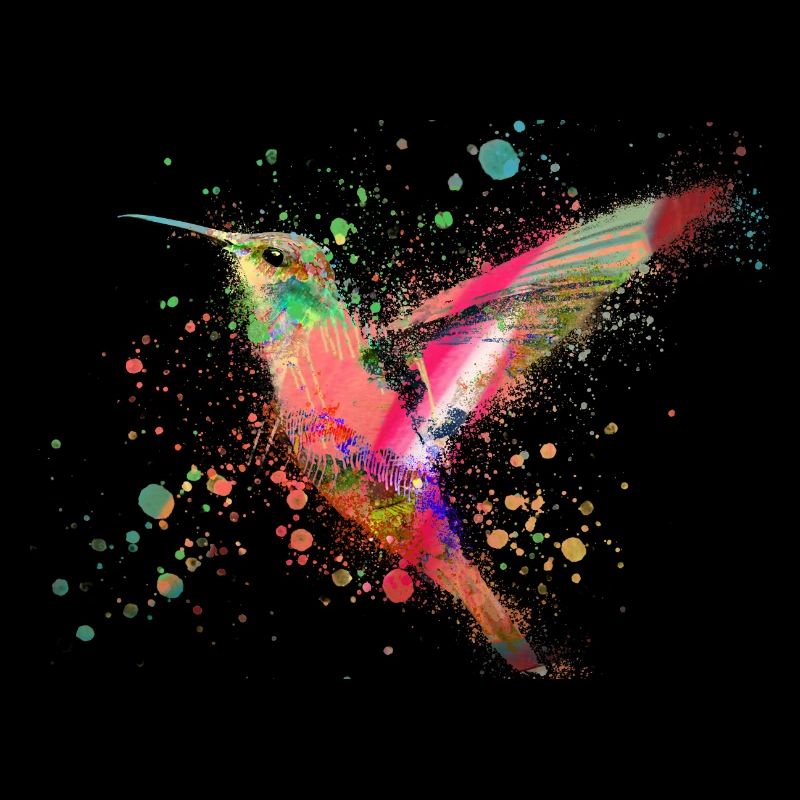 kolibri, graffiti ,malerei, aquarell,vogel,bunt